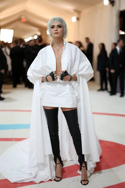 English model and actress Cara Delevingne attends The 2023 Met Gala Celebrating “Karl Lagerfeld: A Line Of Beauty” at The Metropolitan Museum of Art on May 01, 2023 in New York City. (Photo by Mike Coppola/Getty Images/AFP Photo)