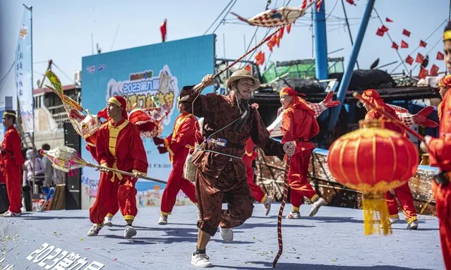 The 2023 Tanmen Sea Catching festival kicks off in Qionghai, Hainan province, China on August 15, 2023. (Photo by Rex Features/Shutterstock)