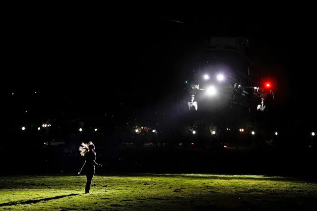 Marine One carrying U.S. President Joe Biden and U.S. first lady Jill Biden prepares to land on the Ellipse near the White House in Washington, U.S., April 18, 2021. (Photo by Joshua Roberts/Reuters)