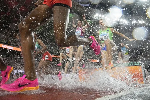 Athletes compete in the Women's 800-meters final during the World Athletics Championships in Budapest, Hungary, Sunday, August 27, 2023. (Photo by Matthias Schrader/AP Photo)