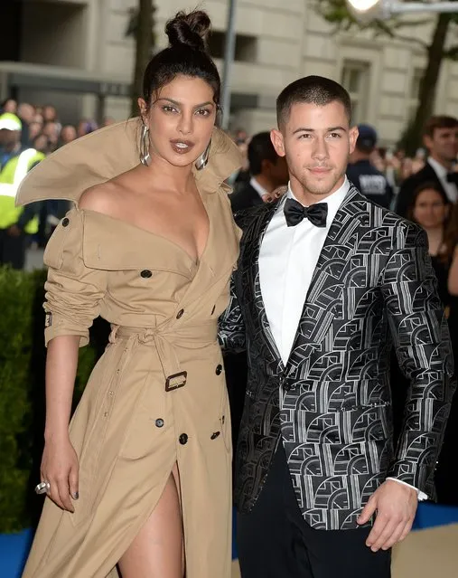 Nick Jonas and Priyanka Chopra attend the “Rei Kawakubo/Comme des Garcons: Art Of The In-Between” Costume Institute Gala at Metropolitan Museum of Art on May 1, 2017 in New York City. (Photo by Broadimage/Rex Features/Shutterstock)