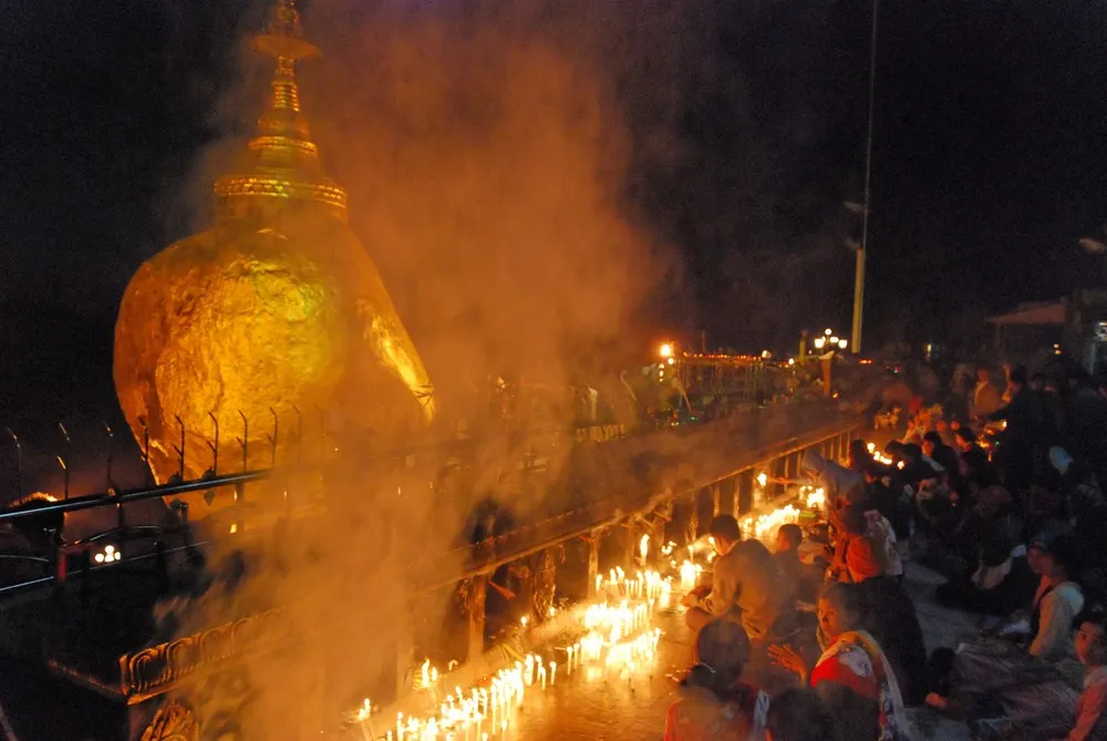 Kyaiktiyo Pagoda aka Golden Rock in Burma
