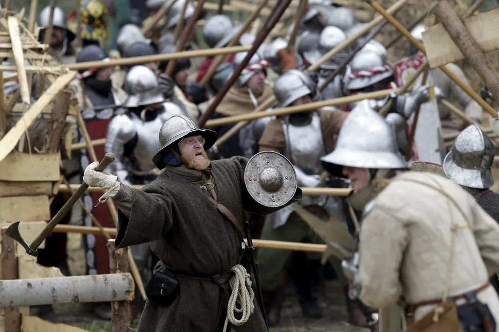 Swordsmen Enact Medieval Battle