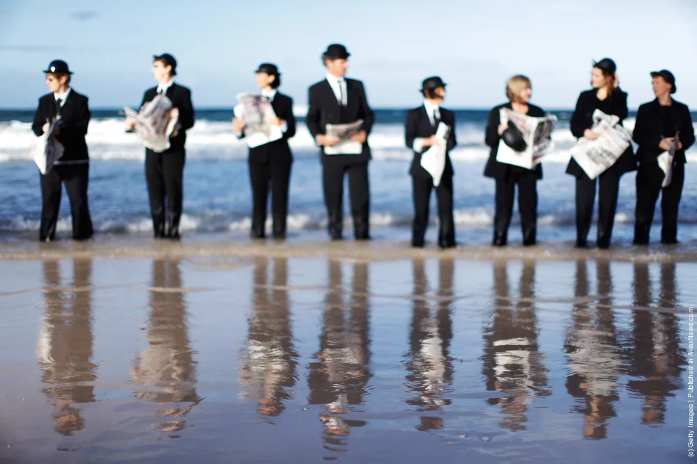 Human Sculpture Created At Henley Beach