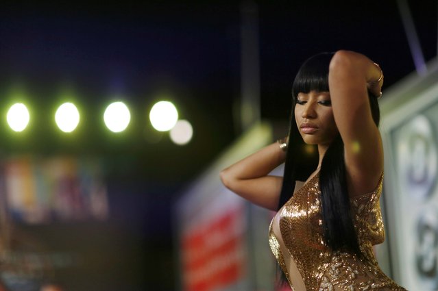 Rap artist Nicki Minaj poses as she arrives at the 2015 MTV Video Music Awards in Los Angeles, California August 30, 2015. (Photo by Mario Anzuoni/Reuters)