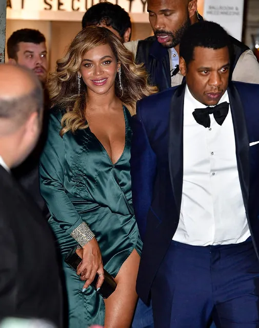 Beyonce and Jay-Z leave Rihanna's 3rd Annual Diamond Ball at Cipriani Wall Street on September 14, 2017 in New York City. (Photo by James Devaney/GC Images)