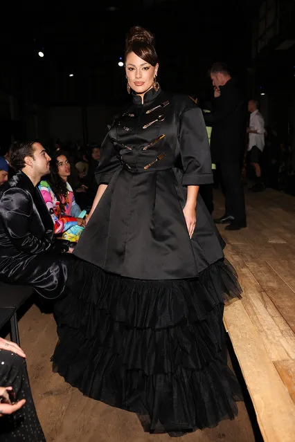 American plus-sized model and television presenter Ashley Graham is seen on the front row of the Moschino fashion show during the Milan Fashion Week Womenswear Fall/Winter 2023/2024 on February 23, 2023 in Milan, Italy. (Photo by Arnold Jerocki/Getty Images)