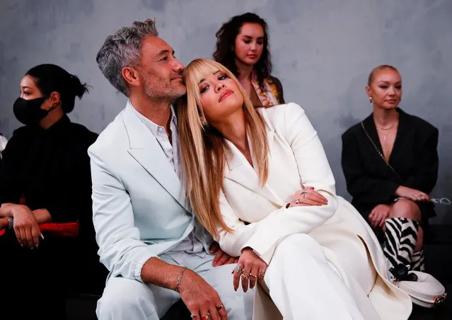 Singer Rita Ora with filmmaker Taika Waititi attend the Fendi Fall/Winter 2022/2023 collection show during Fashion Week in Milan, Italy, February 23, 2022. (Photo by Alessandro Garofalo/Reuters)