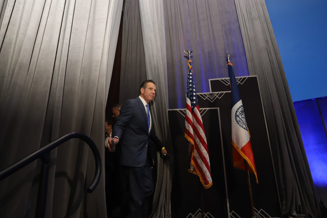 Former Governor Andrew Cuomo walks onto the stage to deliver his concession speech during an election night party in New York, USA, 04 November 2025. Democratic candidate Zohran Mamdani has defeated Cuomo to win the New York mayoral election. (Photo by Lucy Baptiste/EPA)