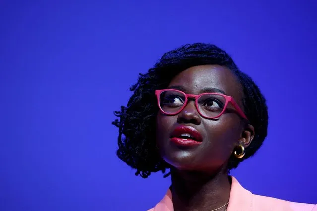 Kenyan-Mexican actress Lupita Amondi Nyong'o speaks during a conference at the Cannes Lions International Festival of Creativity in Cannes, France on June 22, 2022. (Photo by Eric Gaillard/Reuters)