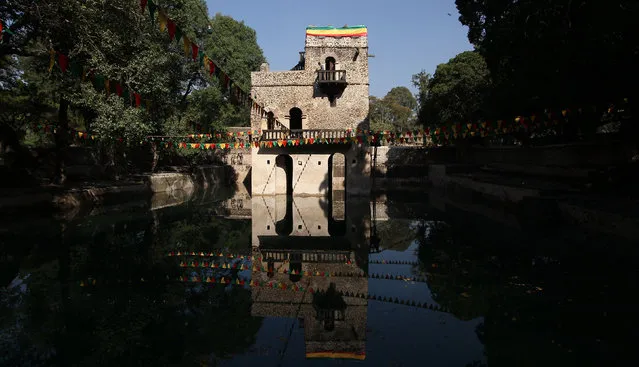 A general view shows the holy baptism water of the Ethiopian Orthodox Tewahedo Church during the Timket celebration to commemorate the baptism of Jesus Christ by John the Baptist in the River Jordan in Gondar, Ethiopia, January 19, 2016. (Photo by Tiksa Negeri/Reuters)