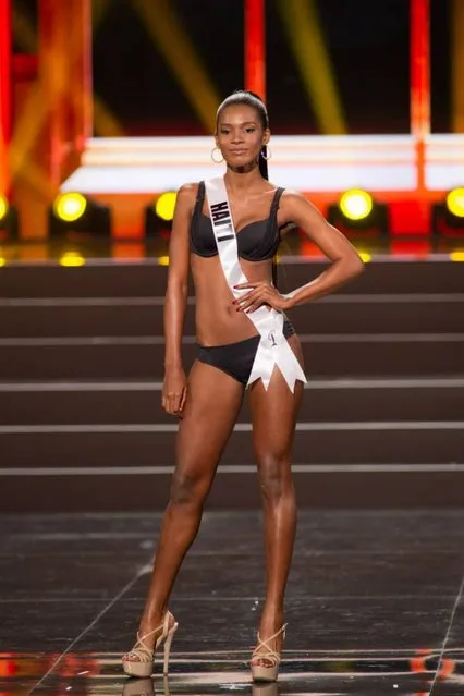 This photo provided by the Miss Universe Organization shows Mondiana J'hanne Pierre, Miss Haiti 2013, competes in the swimsuit competition during the Preliminary Competition at Crocus City Hall, Moscow, on November 5, 2013. (Photo by Darren Decker/AFP Photo)