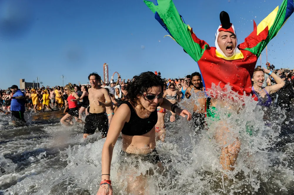 Swimmers Start New Year with Icy Plunges