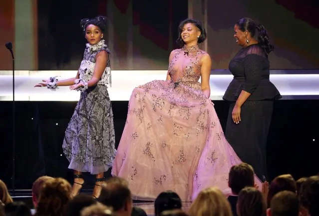 Janelle Monae (L), Taraji P. Henson (C) and Octavia Spencer appear onstage during the 23rd Screen Actors Guild Awards in Los Angeles, California, U.S., January 29, 2017. (Photo by Mike Blake/Reuters)