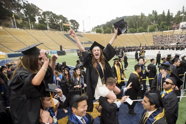 Graduates arrive for commencement at University of California, Berkeley in Berkeley May 16, 2015. (Photo by Noah Berger/Reuters)