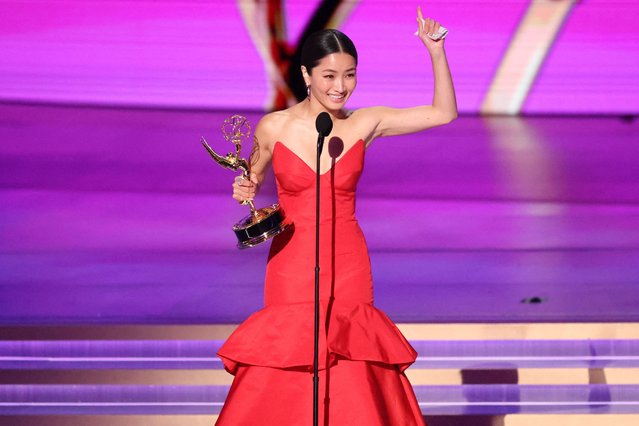 Japanese actress and singer Anna Sawai accepts the award for Best Lead Actress in a Drama Series for “Shogun” at the 76th Primetime Emmy Awards in Los Angeles, California, U.S., September 15, 2024. (Photo by Mario Anzuoni/Reuters)