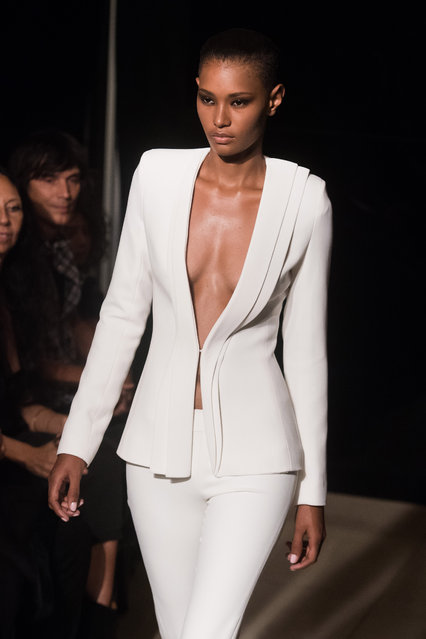 Fashion from the Brandon Maxwell Spring/Summer 2016 collection is modeled during Fashion Week on Monday, September 14, 2015 in New York. (Photo by Charles Sykes/Invision/AP Photo)