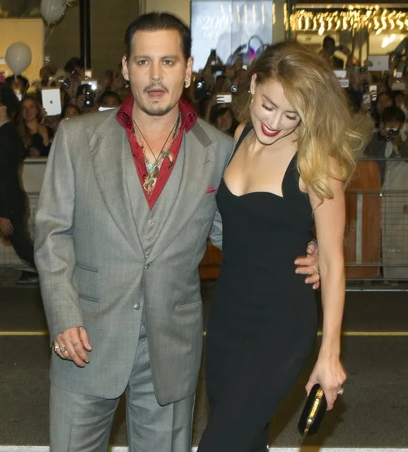 Actors Johnny Depp and his wife Amber Heard arrive for the premiere of “Black Mass” at TIFF the Toronto International Film Festival in Toronto, September 14, 2015. (Photo by Fred Thornhill/Reuters)