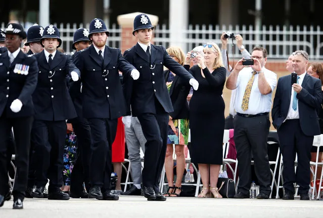 New Police recruits take part in a passing-out parade at the new “Peel Centre” at the Metropolitan Police Academy in London, Britain September 9, 2016. (Photo by Peter Nicholls/Reuters)
