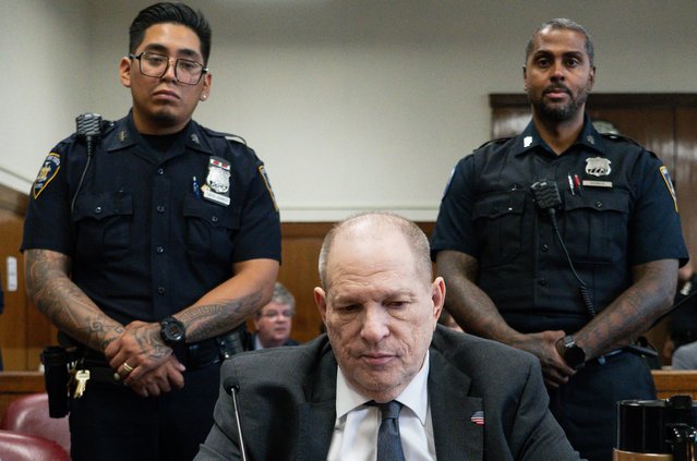 Former Hollywood film producer Harvey Weinstein appears in Manhattan Criminal Court during his rape and sexual assault re-trial in New York on June 5, 2025. The former Miramax studio boss is charged in the New York with the 2006 sеxual assault of Miriam Haley and the 2013 rape of Jessica Mann. He also faces a new count for an alleged sexual assault of a 19-year-old in 2006. (Photo by Steven Hirsch/AFP Photo)