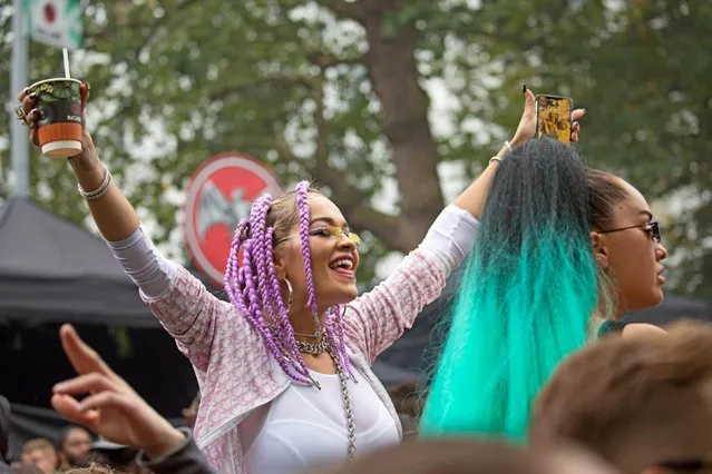 Rita Ora enjoy the annual Notting Hill Carnival in London, Britain on August 27, 2018. (Photo by David Parry/The Sun)