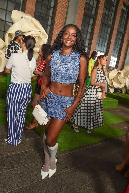American singer Justine Skye at the Kate Spade Spring 2024 Ready To Wear Runway Show at The High Line on September 8, 2023 in New York, New York. (Photo by Gilbert Flores/WWD via Getty Images)