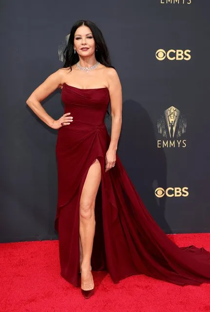 Welsh actress Catherine Zeta-Jones attends the 73rd Primetime Emmy Awards at L.A. LIVE on September 19, 2021 in Los Angeles, California. (Photo by Rich Fury/Getty Images)