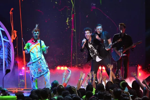 American Authors performs on stage at the 27th annual Kids' Choice Awards at the Galen Center on Saturday, March 29, 2014, in Los Angeles. (Photo by Matt Sayles/Invision/AP Photo)