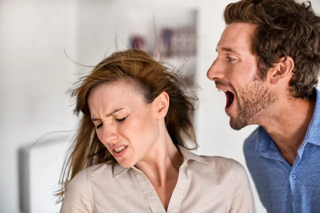 Angry man. He yells at his wife. (Photo by Alamy Stock Photo)