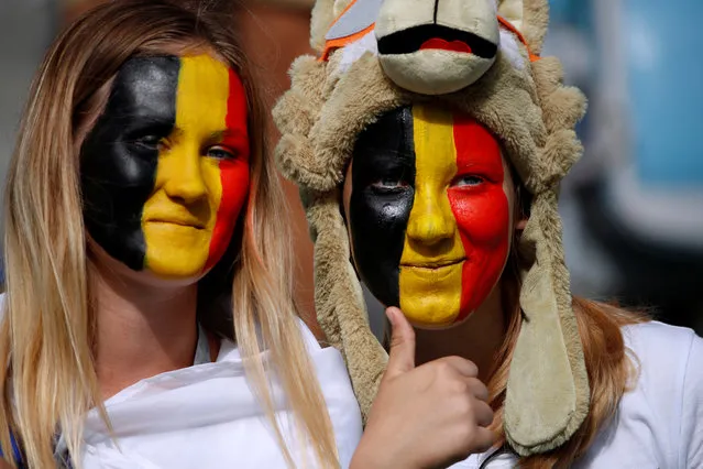 Belgium fans before the Russia 2018 World Cup Group G football match between Belgium and Panama at the Fisht Stadium in Sochi on June 18, 2018. (Photo by Francois Lenoir/Reuters)