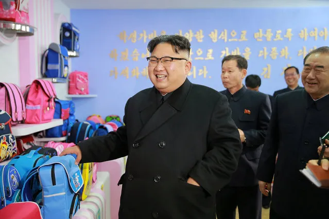 North Korean leader Kim Jong Un visits a newly built Pyongyang bag factory in this undated photo released by North Korea's Korean Central News Agency (KCNA) January 5, 2017. (Photo by Reuters/KCNA)