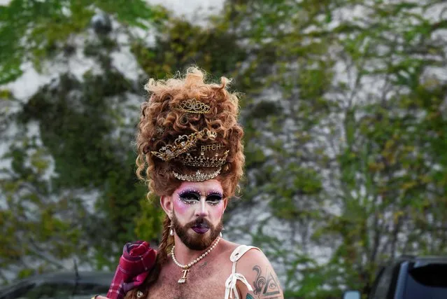 A reveler attends drag extravaganza “Bushwig” that was cancelled last year due to the coronavirus disease (COVID-19) pandemic in New York City, New York, U.S., September 11, 2021. (Photo by Stephanie Keith/Reuters)