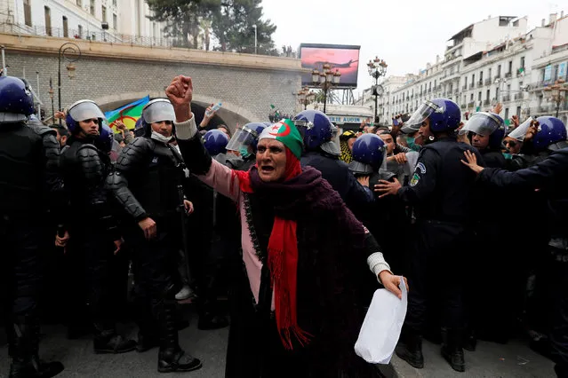 A woman protests against Algeria's President Abdelaziz Bouteflika, in Algiers, Algeria March 8, 2019. (Photo by Zohra Bensemra/Reuters)