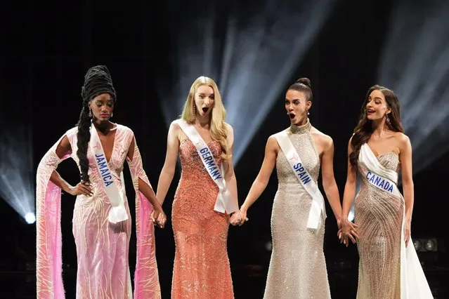 Miss Germany Jasmin Selberg (2-L) reacts after winning the title of the Miss International Beauty Pageant 2022 in Tokyo, Japan on December 13,  2022. Representatives from 66 countries and regions took part in the beauty contest. (Photo by Franck Robichon/EPA/EFE/Rex Features/Shutterstock)