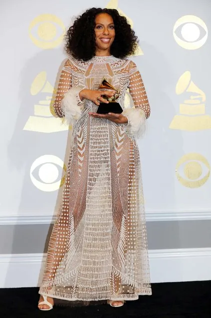 Video director Melina Matsoukas holds the award she won for Best Music Video for “Formation” at the 59th Annual Grammy Awards in Los Angeles, California, U.S. , February 12, 2017. (Photo by Mike Blake/Reuters)
