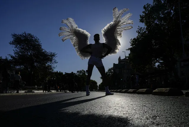 Freddy Castillo poses for a photo during the annual Gay Pride parade in Santiago, Chile, Saturday, November 13, 2021. (Photo by Esteban Felix/AP Photo)