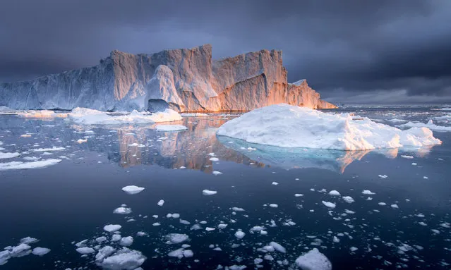 Jakobshavn Melt, Greenland. The Ilulissat Icefjord, western Greenland, captured at 1am Arctic summertime while the photographer was on an expedition to document one of the largest calving (ice chunks breaking off the edge of glaciers) events of 2016. The objective of the journey was to promote environmental awareness and education about the significant climatic changes occurring in the Arctic. (Photo by Kerry Koepping/Smithsonian Photo Contest)