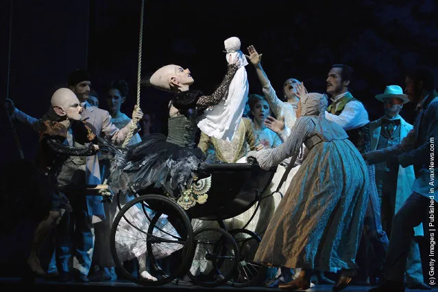 Dancers from the Scottish Ballet perform during a dress rehearsal for their current production of 'Sleeping Beauty' at the Theatre Royal