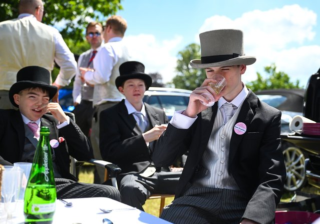 Racegoers enjoying Day Four of Royal Ascot at Ascot Racecourse in Berkshire on June 21, 2024. (Photo by Victoria Jones/Rex Features/Shutterstock)