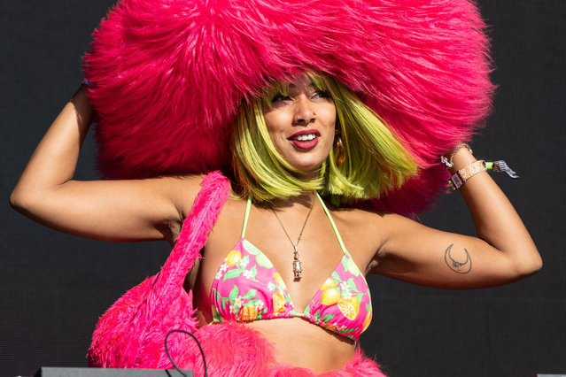 English DJ Eliza Rose performs on the Lonely Hearts Club stage at Day 2 of Glastonbury Festival 2023 on June 22, 2023 in Glastonbury, England. (Photo by Harry Durrant/Getty Images)