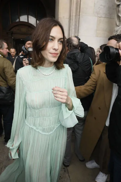 British writer and television presenter Alexa Chung is seen, outside Stella McCartney, during Paris Fashion Week Womenswear Fall/Winter 2019/2020, on March 04, 2019 in Paris, France. (Photo by BackGrid)