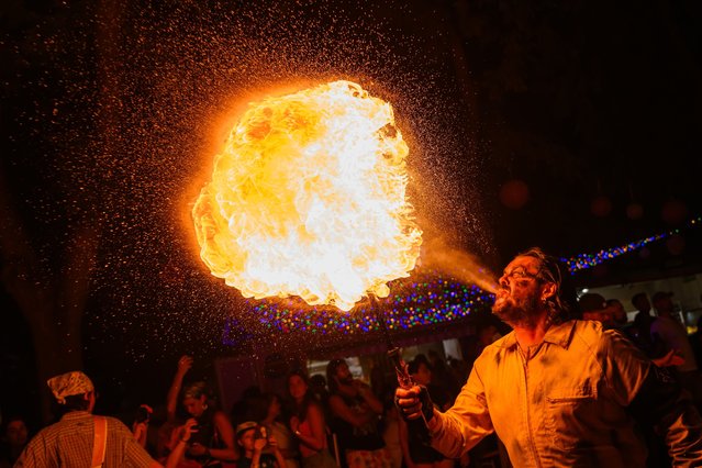The Spanish Troula Street Theatre performs at the 31st Sziget (Island) Festival on Shipyard Island, Budapest, Hungary, 11 August 2025. (Photo by Tamas Vasvari /EPA)
