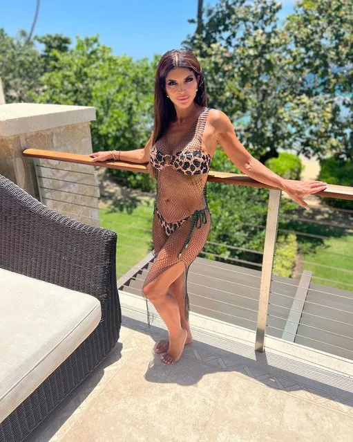 American TV personality Teresa Giudice flaunts her fit figure in an animal-printed bikini while vacationing in Puerto Rico in the last decade of May 2023. (Photo by teresagiudice/Instagram)