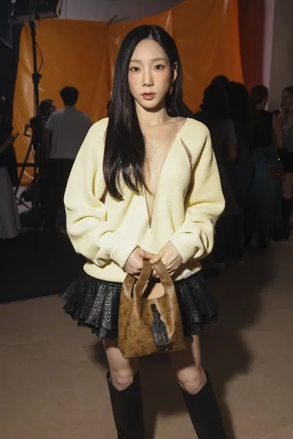 South Korean singer Kim Tae-yeon, known mononymously as Taeyeon attends the Louis Vuitton Spring/Summer 2024 womenswear fashion collection presented Monday, October 2, 2023 in Paris. (Photo by Vianney Le Caer/AP Photo)