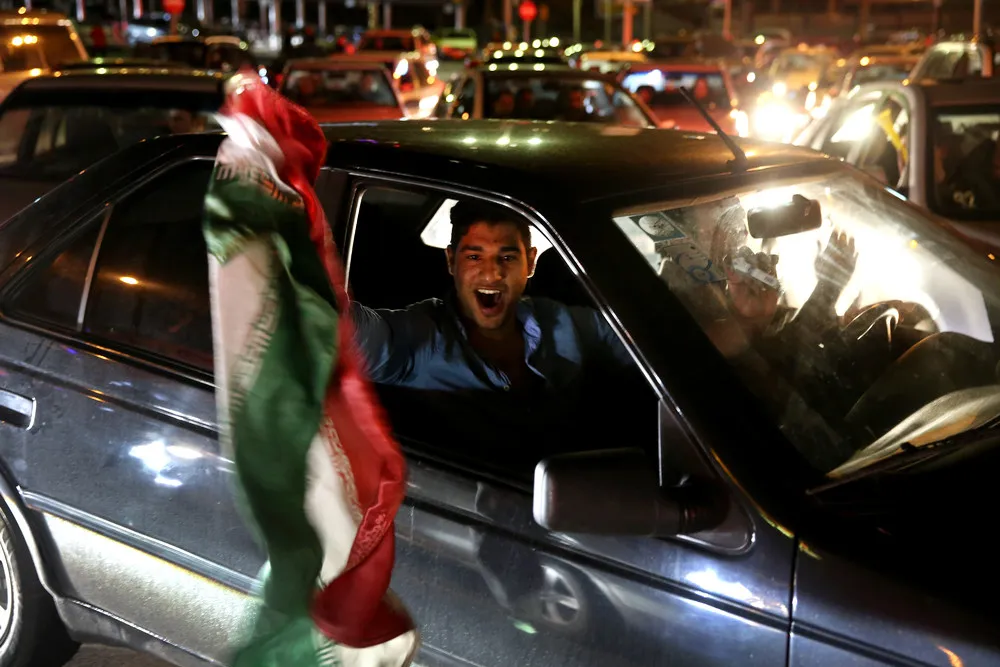 Iranians Celebrated in the Streets after Negotiators in Lausanne
