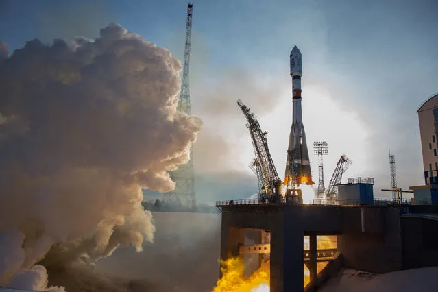 The Soyuz spacecraft with Canopus satellite blasts off from launchpad at the Vostochny Cosmodrome, Russia December 27, 2018. (Photo by State Space Corporation ROSCOSMOS/Handout via Reuters)