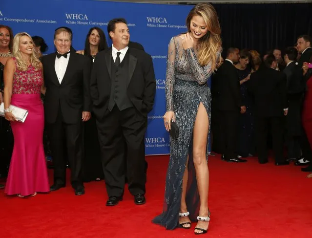 Model Chrissy Teigen arrives for the annual White House Correspondents' Association dinner in Washington April 25, 2015. (Photo by Jonathan Ernst/Reuters)