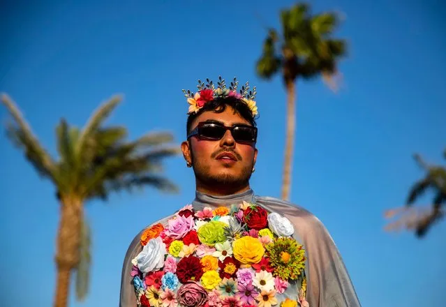McEdgar Castro of Salt Lake City poses for a photo during the Coachella Valley Music and Arts Festival in Indio, Calif., on Friday, April 12, 2024. (Photo by Andy Abeyta/The Desert Sun)