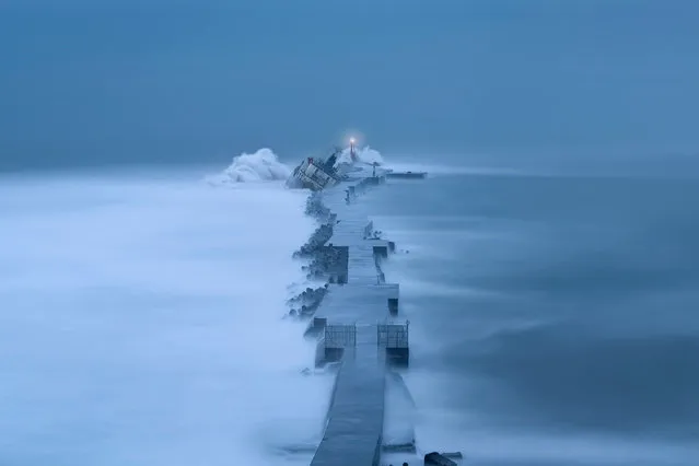“The Ship of Stranded”. This shortlisted image was taken by Fang Peng-Gang off the coast city of Kaohsiung, Taiwan. (Photo by Fang Peng-Gang/2019 Weather Photographer of the Year/RMetS)