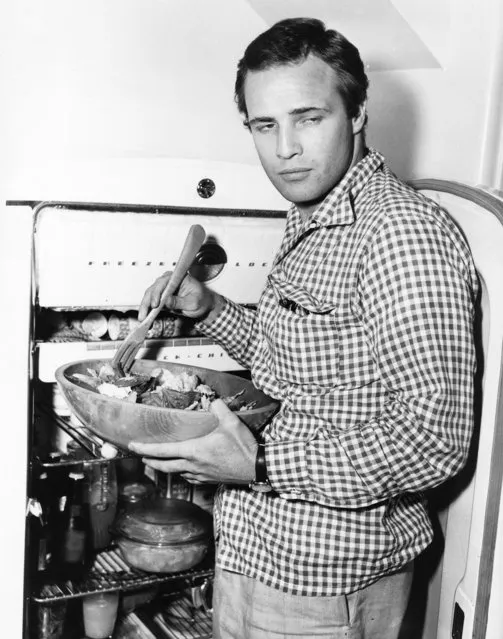 Marlon Brando is seen at his home in Hollywood on July 1, 1954. (Photo by AP Photo)